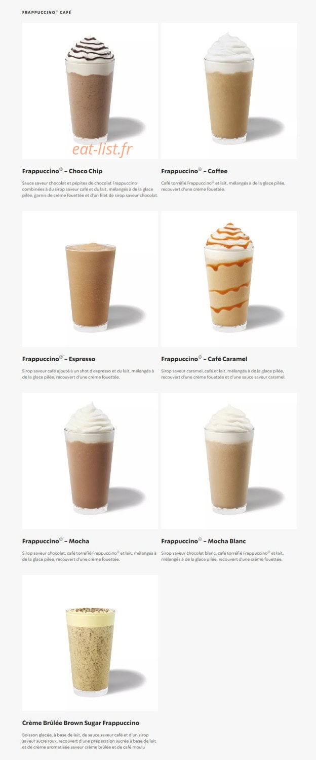 Starbucks Coffee — carte page 7