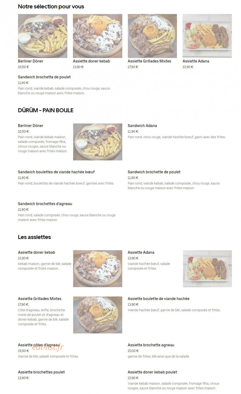 Veggi' Döner — carte page 1