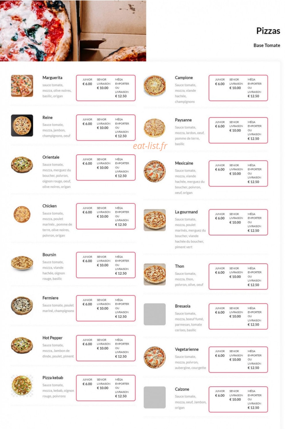 Basilico — carte page 1