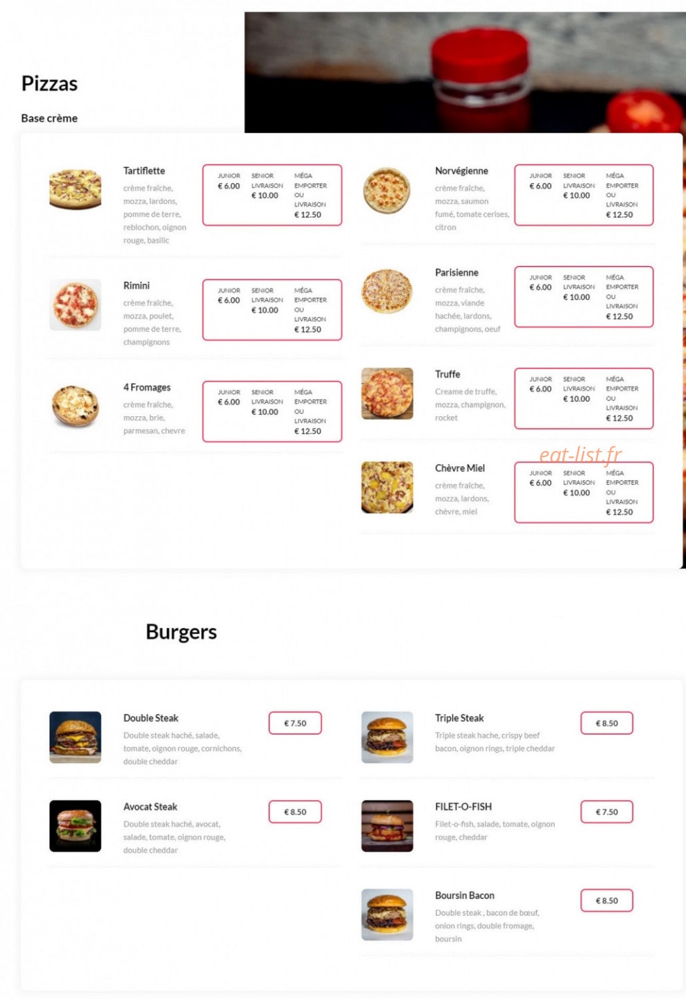Basilico — carte page 2