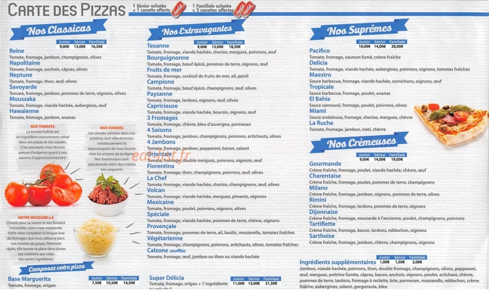 Delicia Pizza — carte page 2
