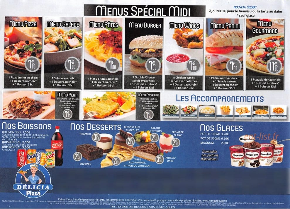 Delicia Pizza — carte page 4