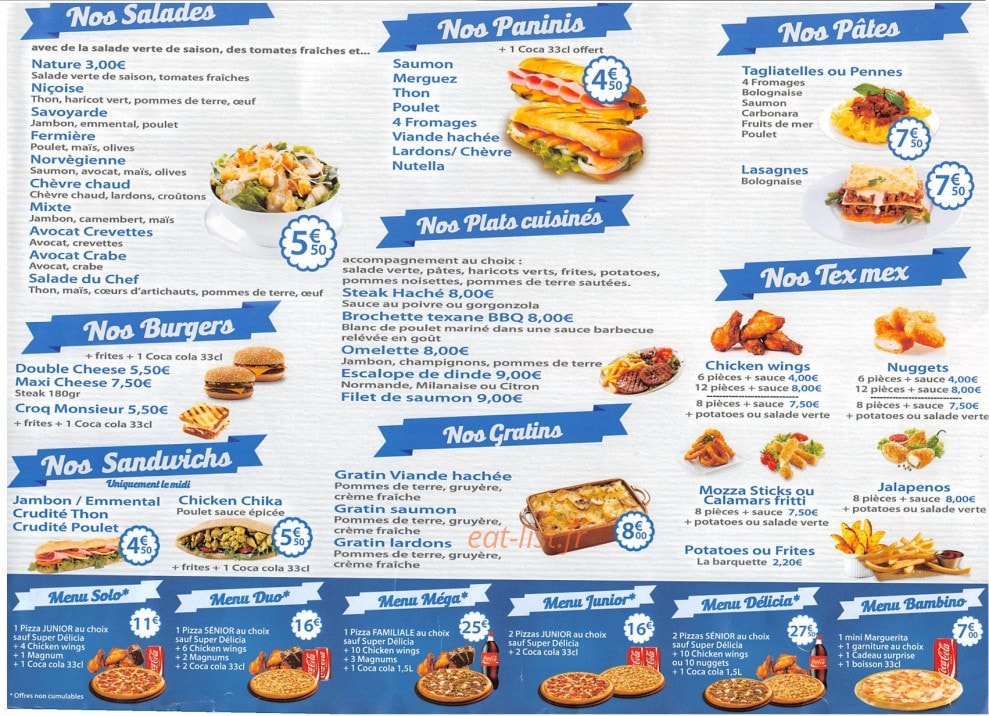 Delicia Pizza — carte page 3