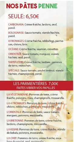 Five pizza — carte page 2