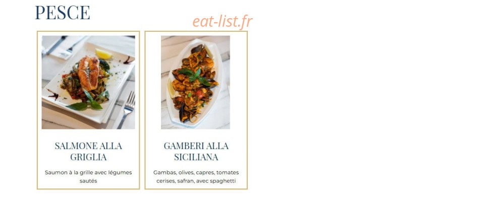 Carte et menu de Italian Kitchen à Bagnolet — Pesce