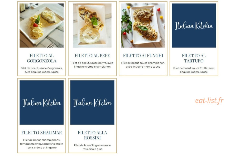 Carte et menu de Italian Kitchen à Bagnolet — Carne