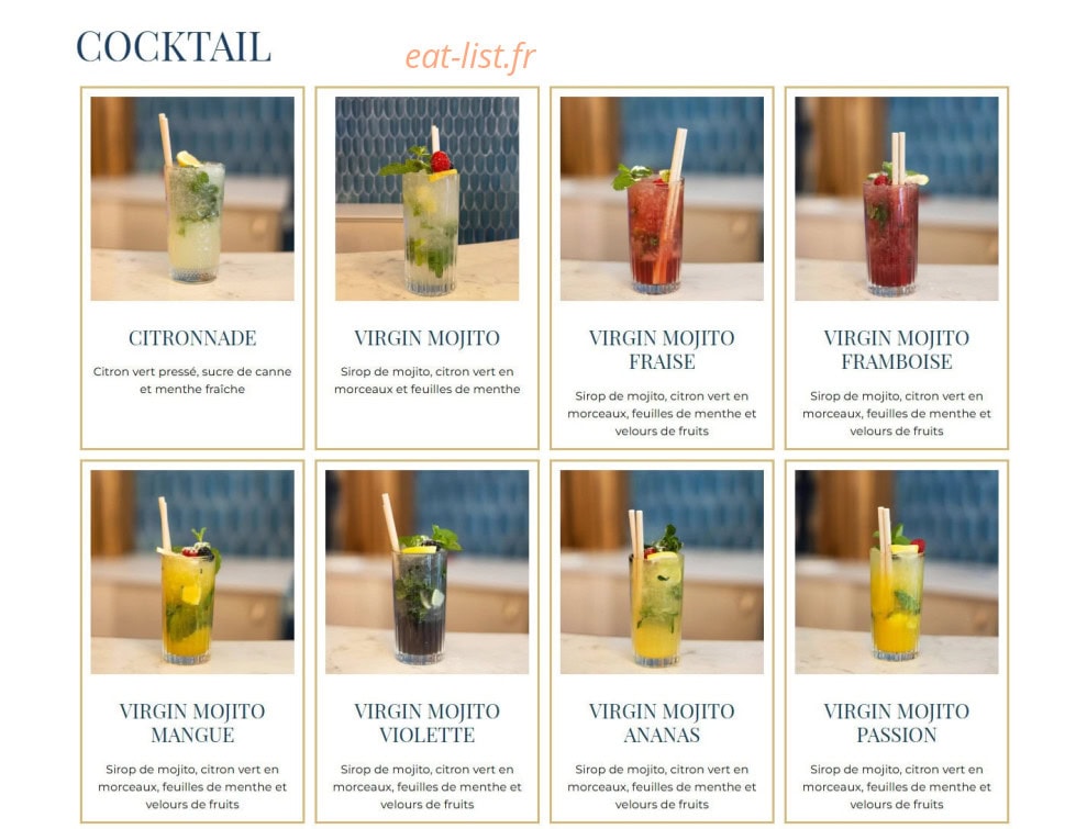 Carte et menu de Italian Kitchen à Bagnolet — Cocktail