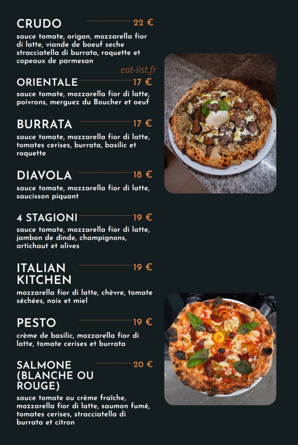 Italian Kitchen — carte page 12