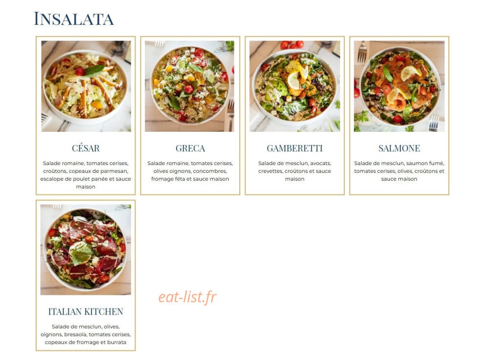 Carte et menu de Italian Kitchen à Bagnolet — Insalata