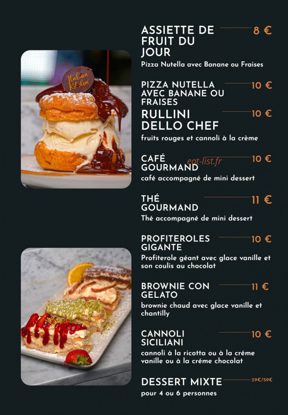 Italian Kitchen — carte page 15