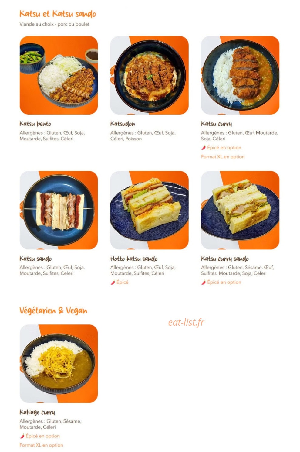 Katsu Kitchen — carte page 1