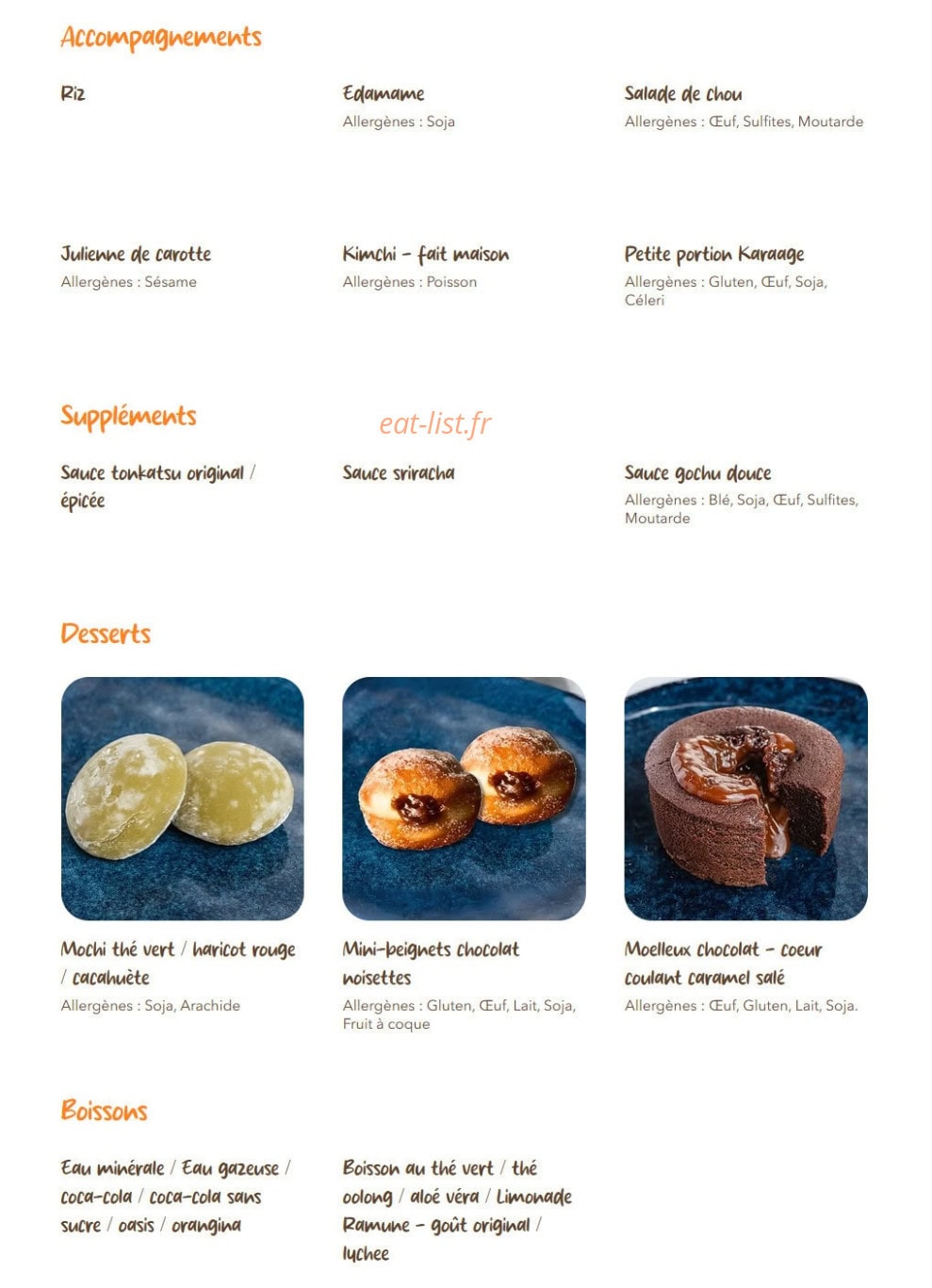 Katsu Kitchen — carte page 2
