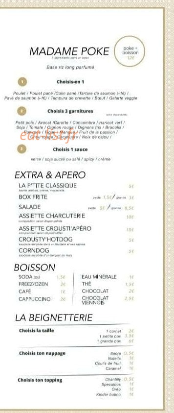 Madame Tourtes — carte page 3