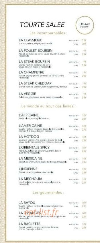 Madame Tourtes — carte page 1