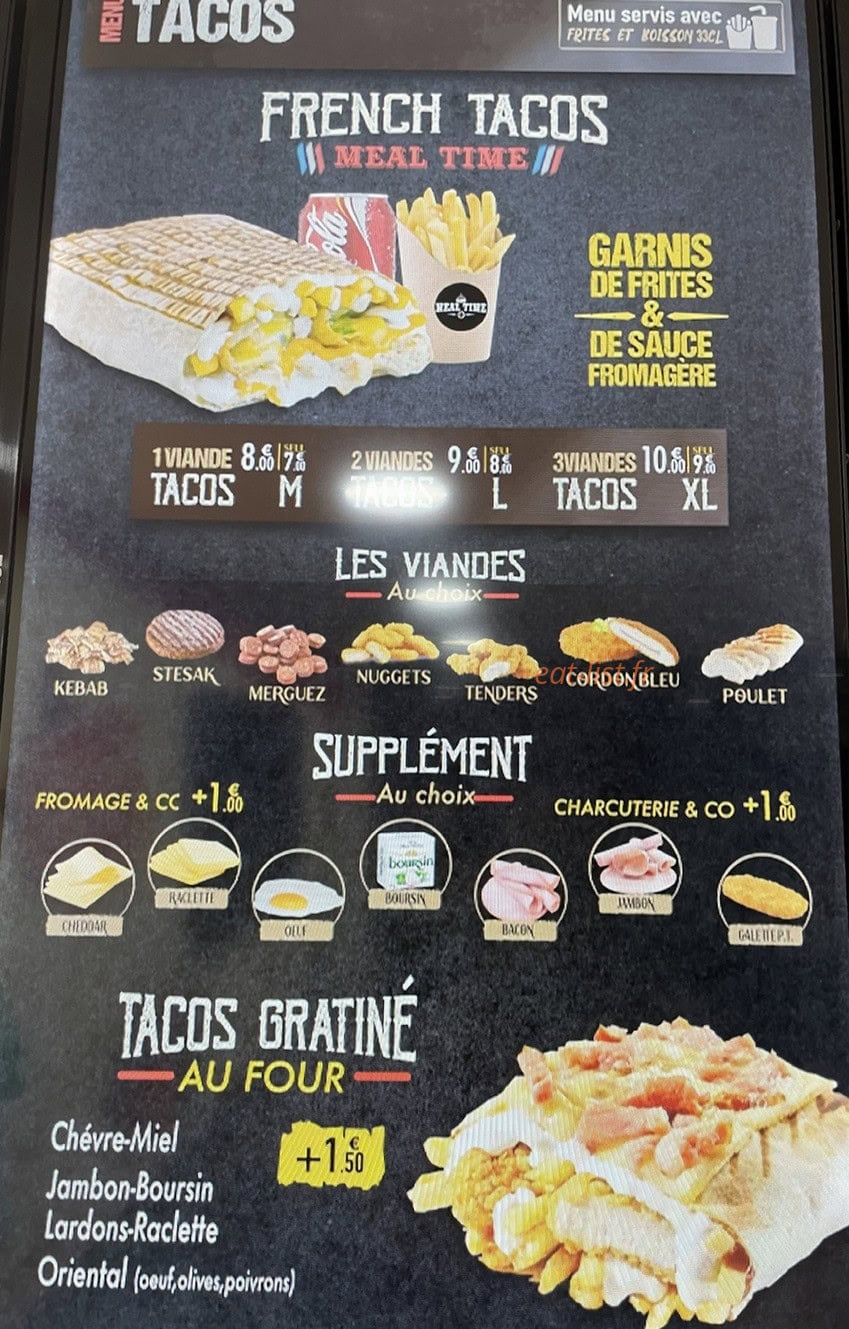 Meal Time — carte page 4