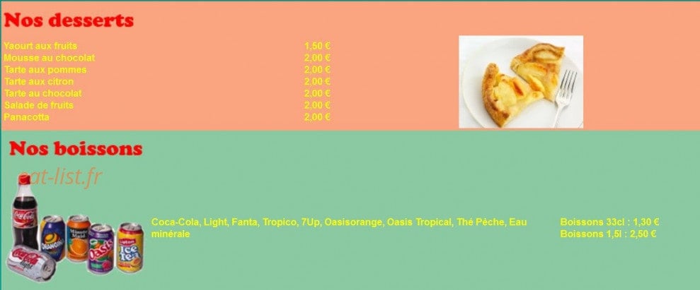 Pizza Pronto — carte page 5