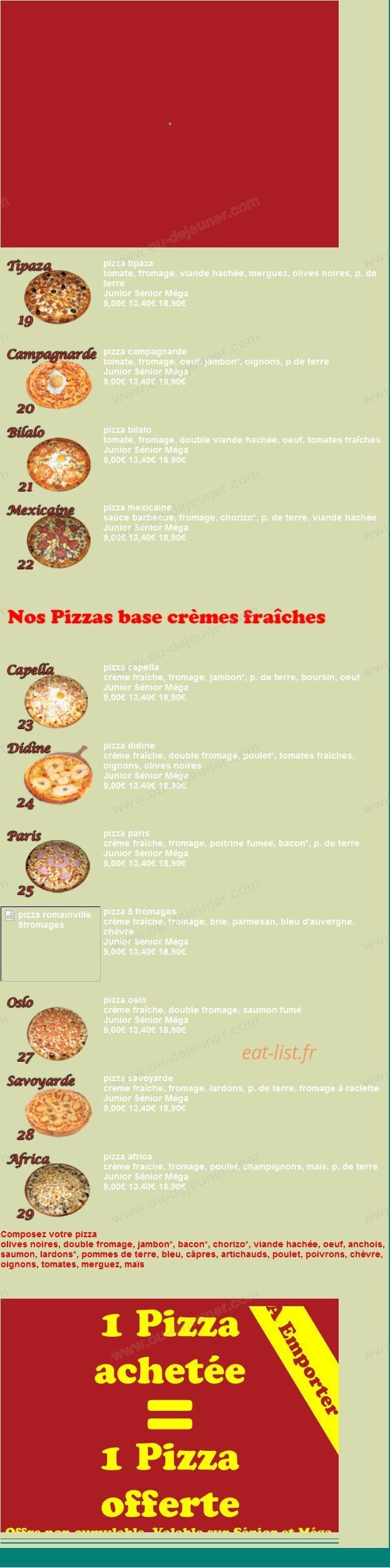 Pizza Pronto — carte page 2