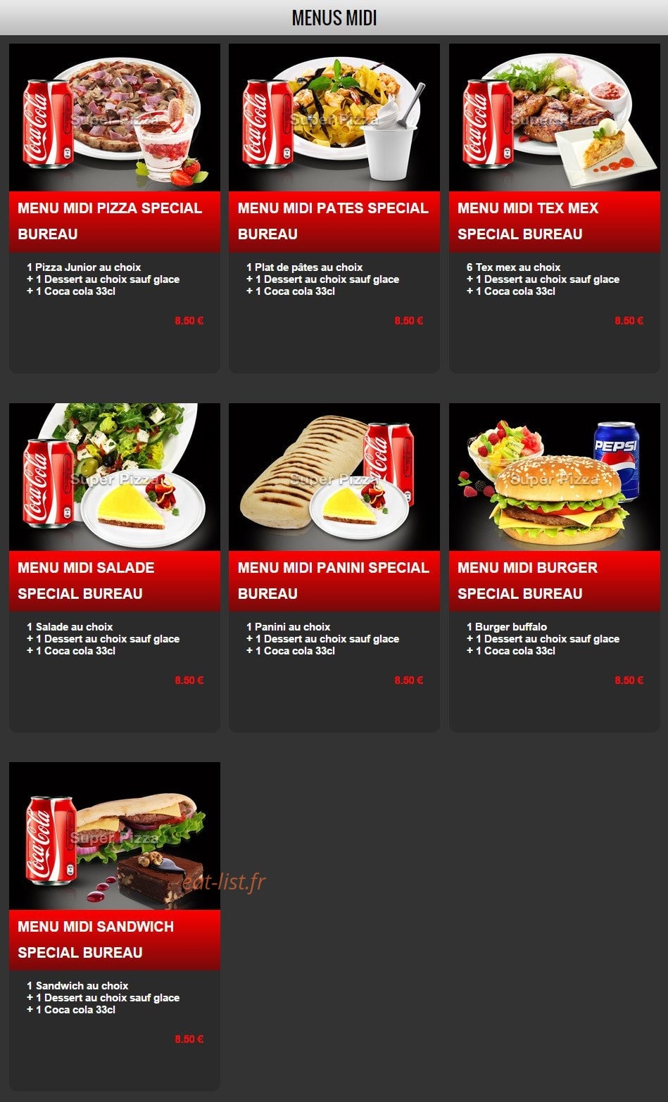 Pizza Super — carte page 2