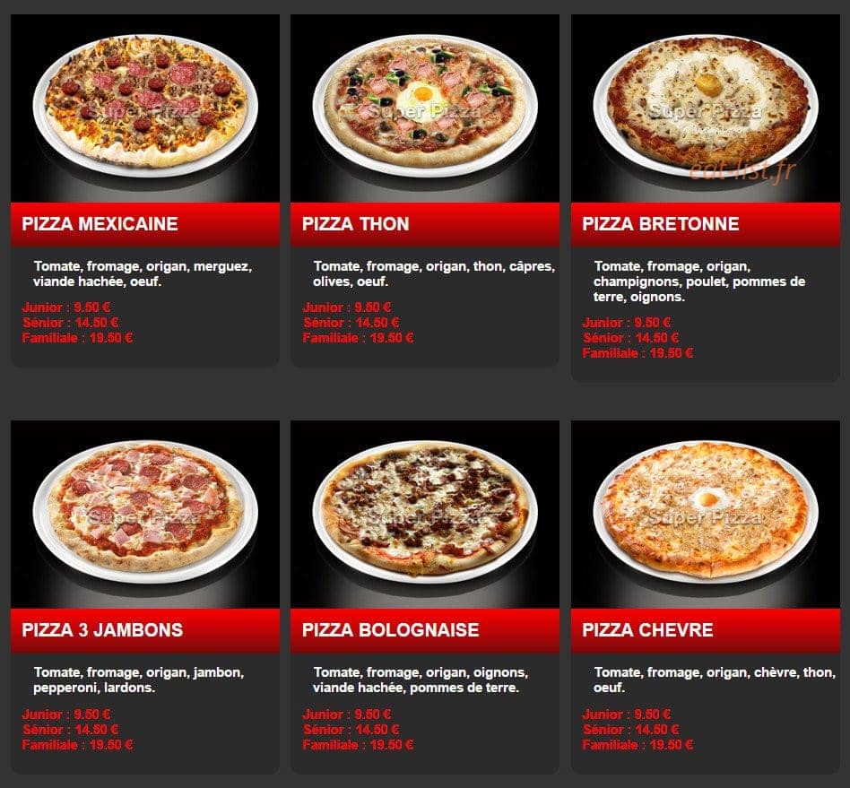 Pizza Super — carte page 5