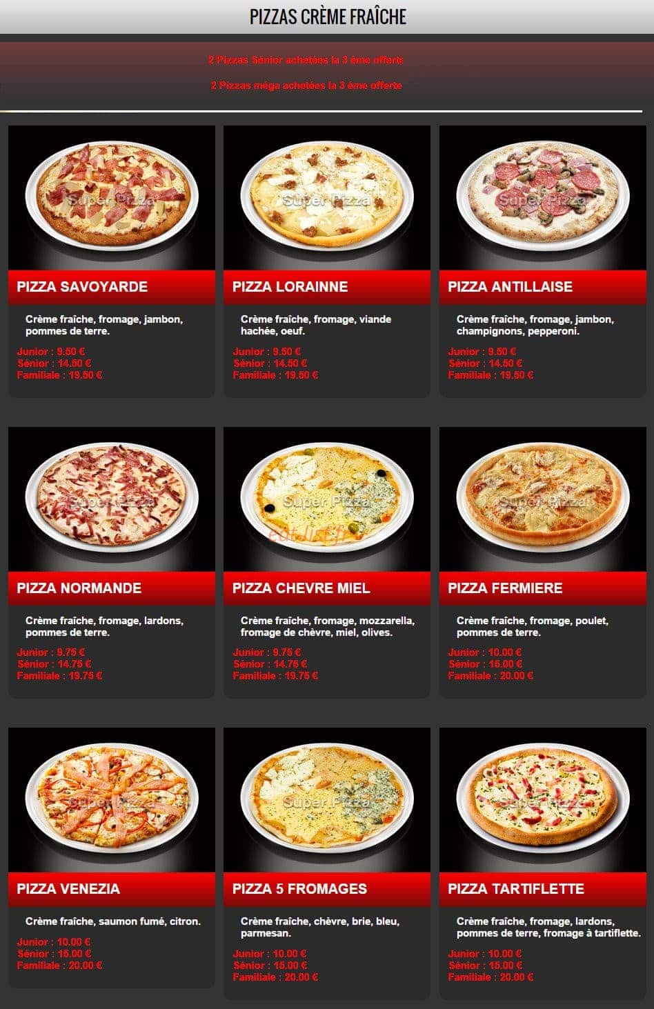 Pizza Super — carte page 7