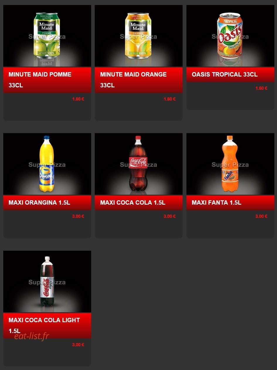 Pizza Super — carte page 21