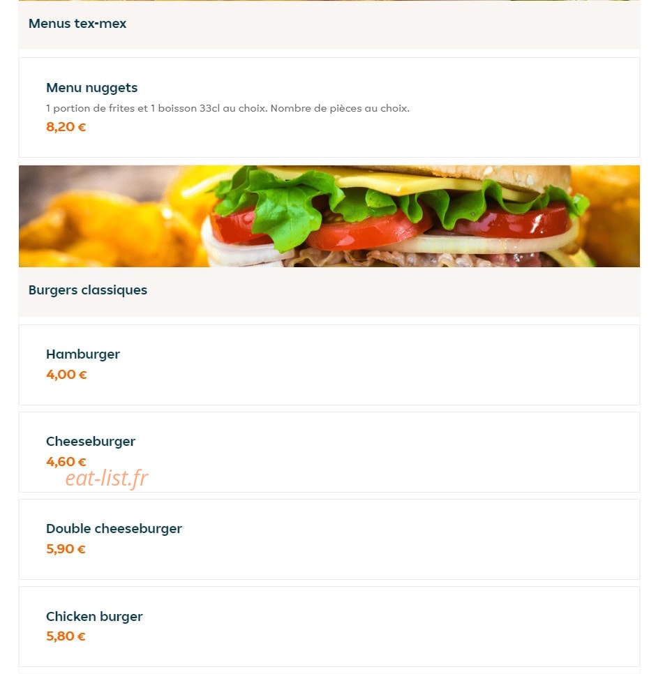 Planet's burger — carte page 7