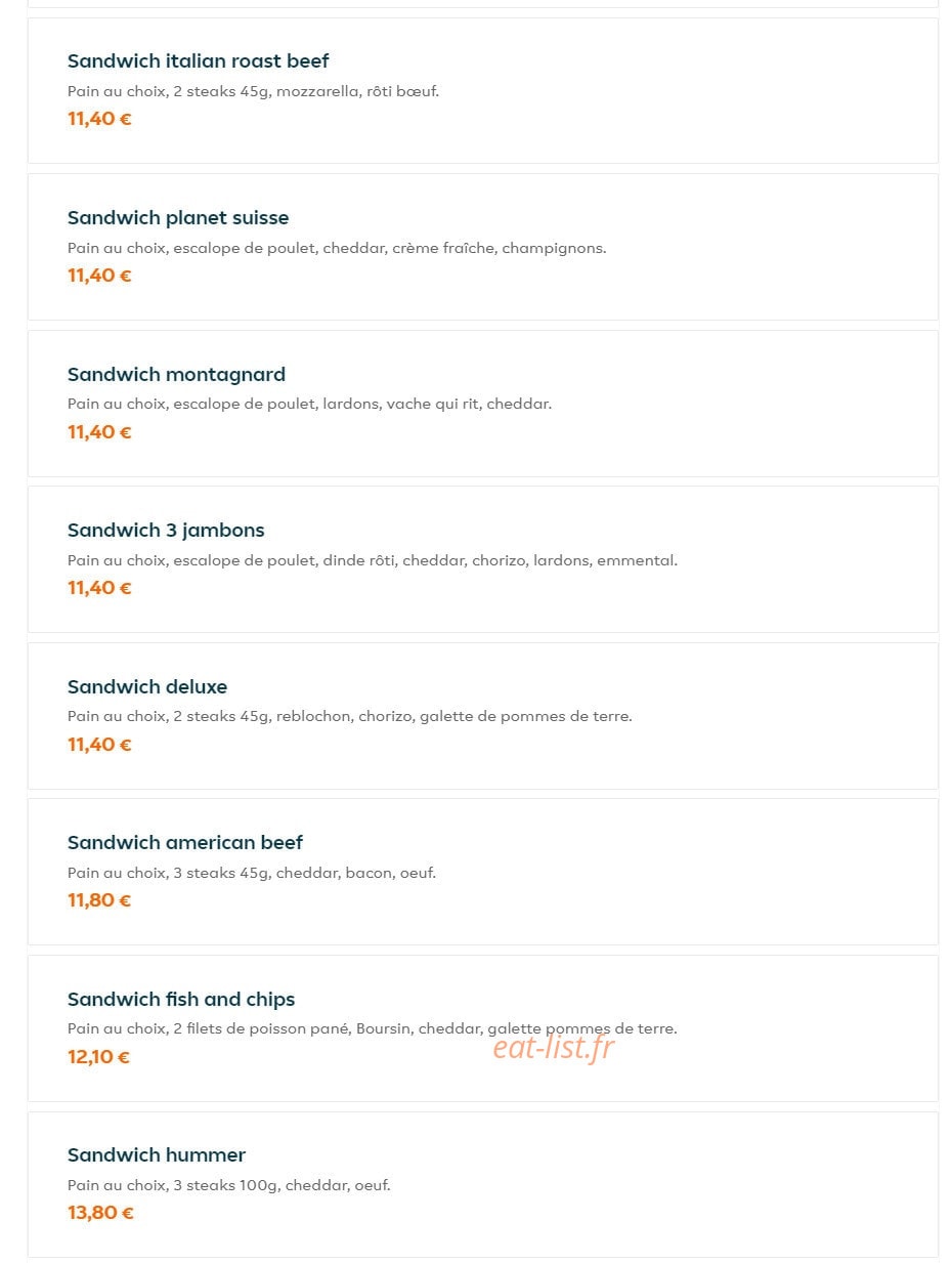 Planet's burger — carte page 12