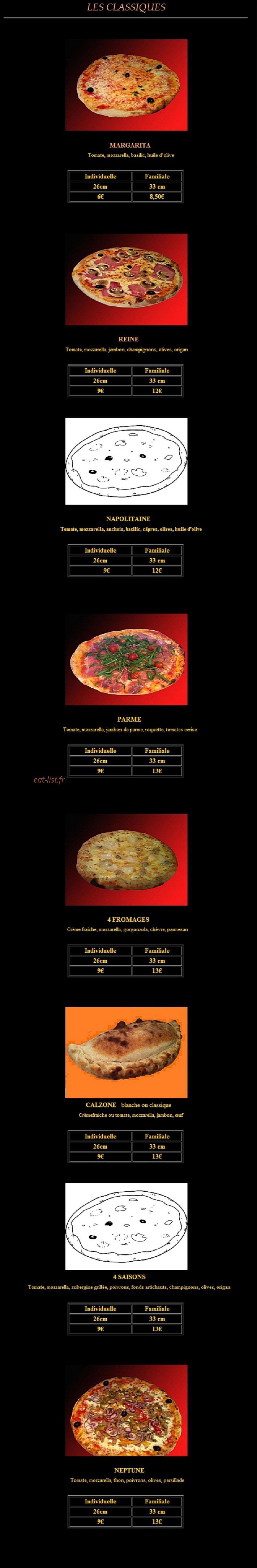 Positano pizz' — carte page 2