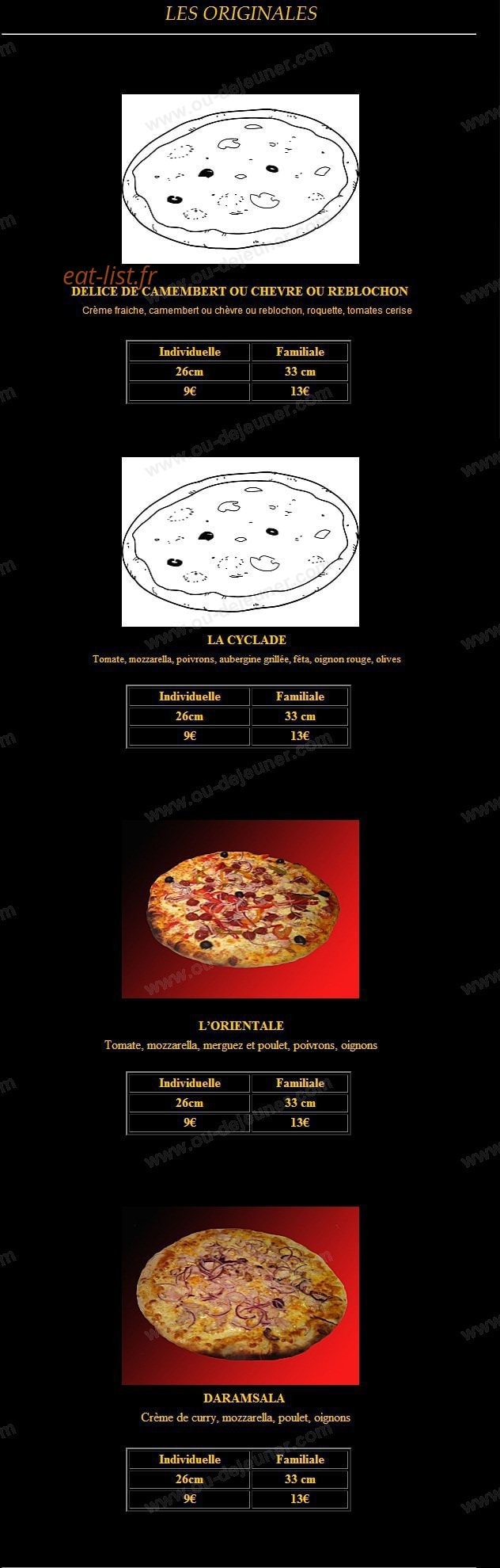 Positano pizz' — carte page 3