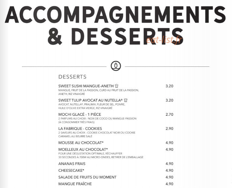Sushi Shop — carte page 36