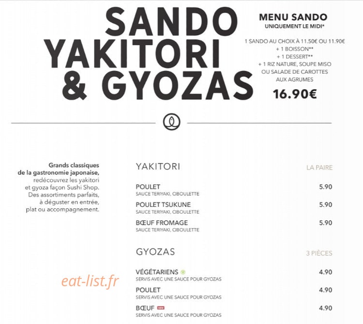 Sushi Shop — carte page 16