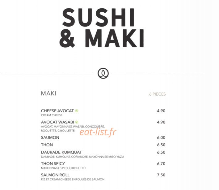 Sushi Shop — carte page 20