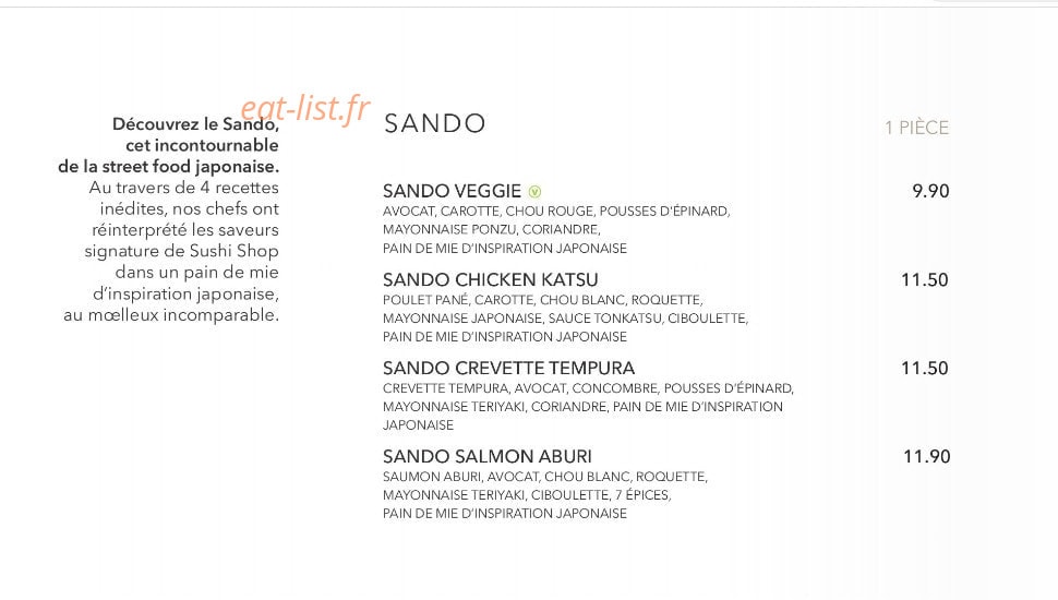 Sushi Shop — carte page 15