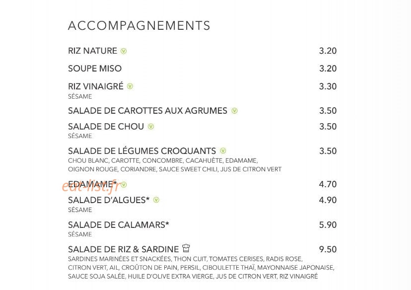 Sushi Shop — carte page 35