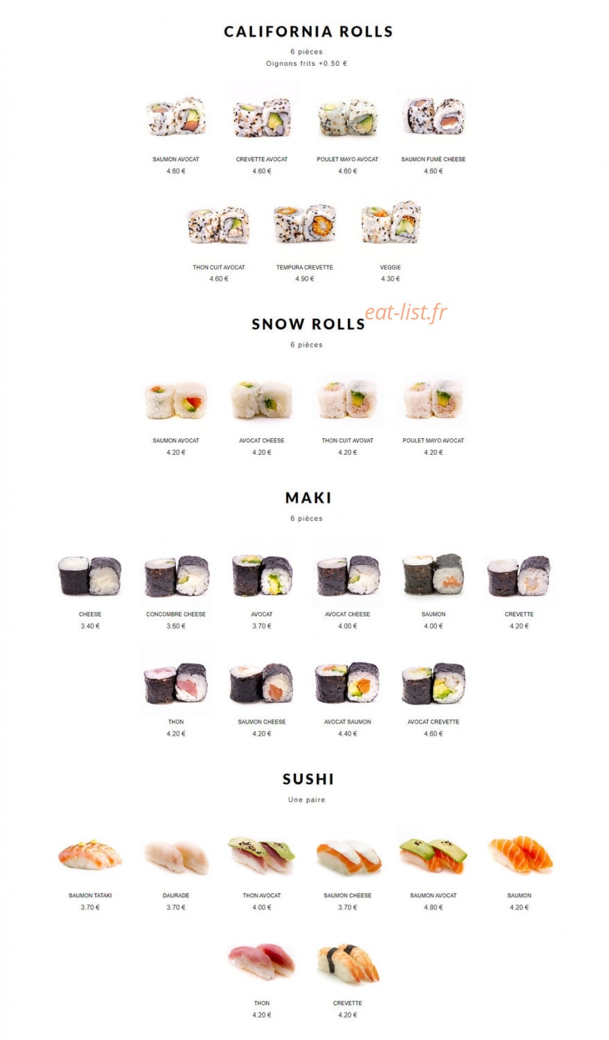 Sushibar — carte page 3