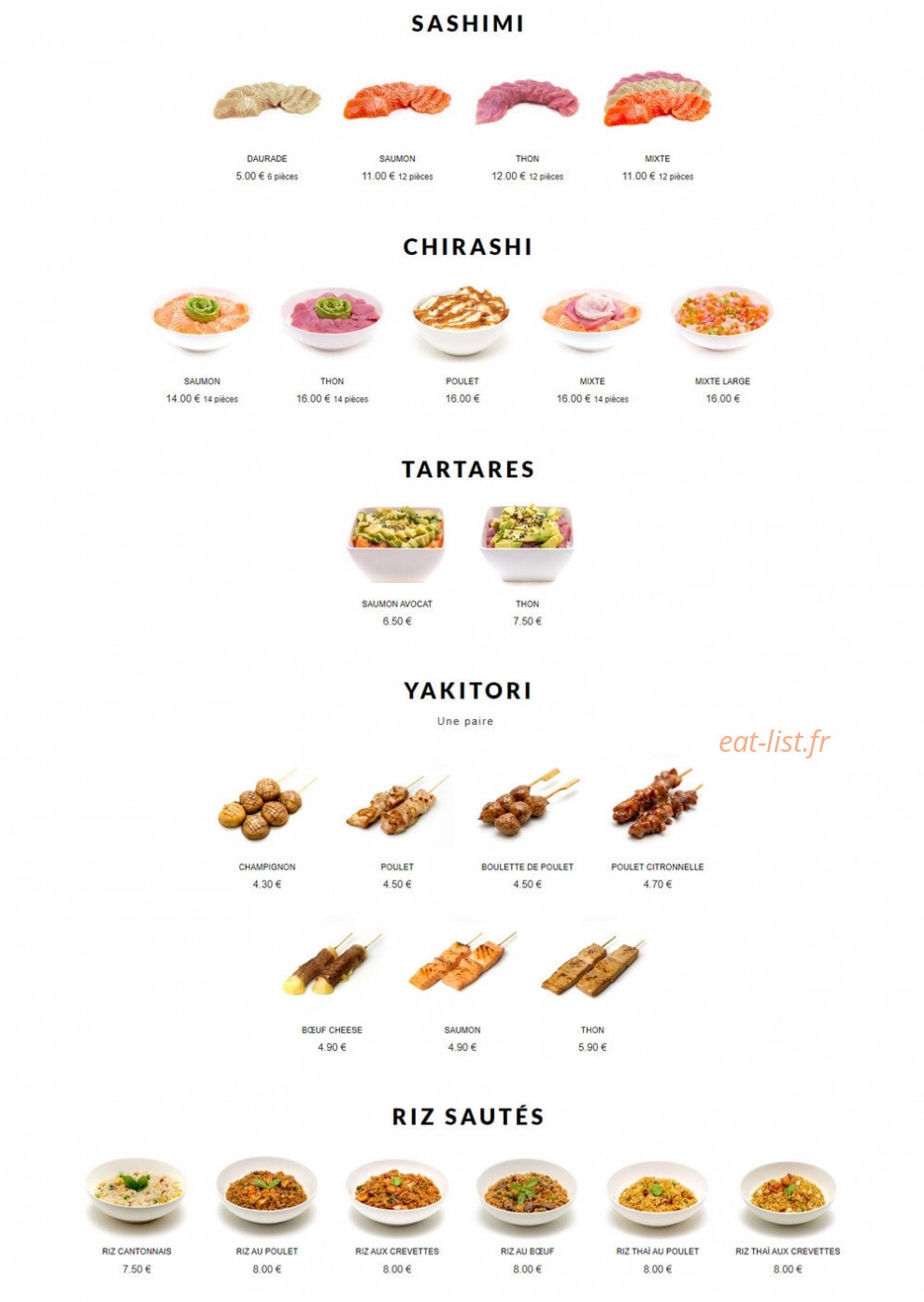 Sushibar — carte page 4