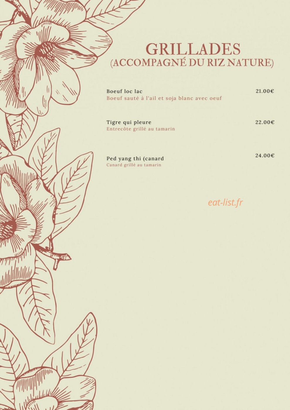 Thaï Sabaï — carte page 6