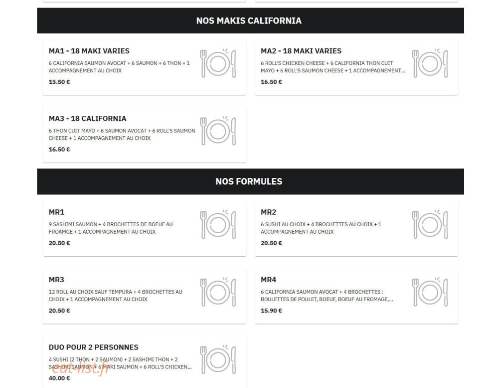 Wok & Sushi — carte page 2