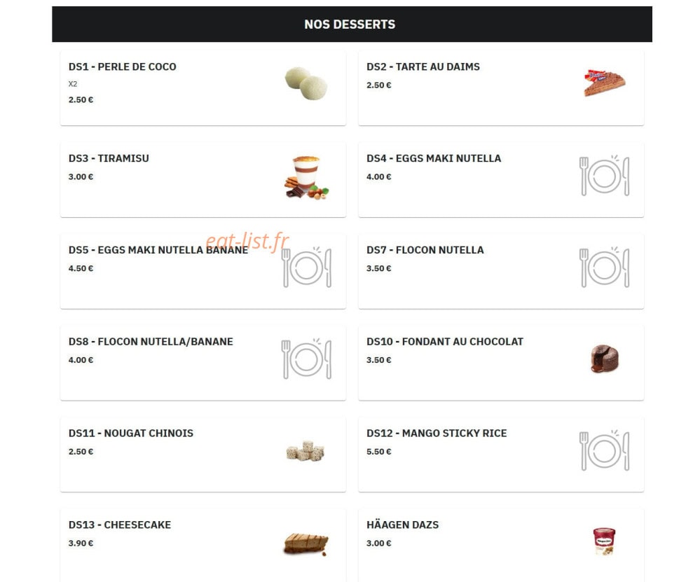 Wok & Sushi — carte page 16