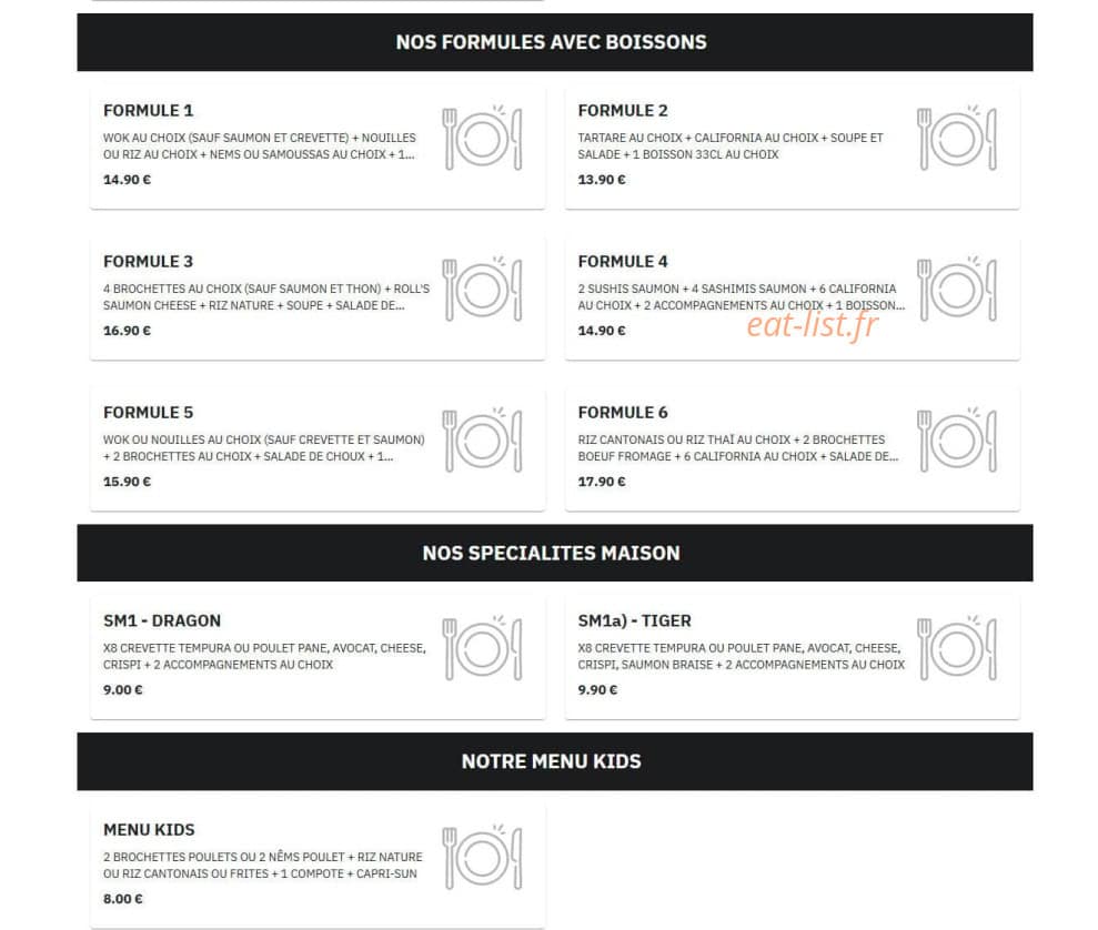 Wok & Sushi — carte page 3