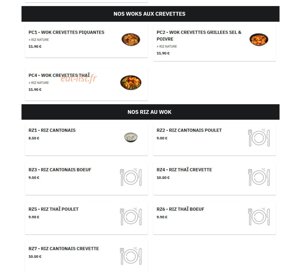 Wok & Sushi — carte page 6