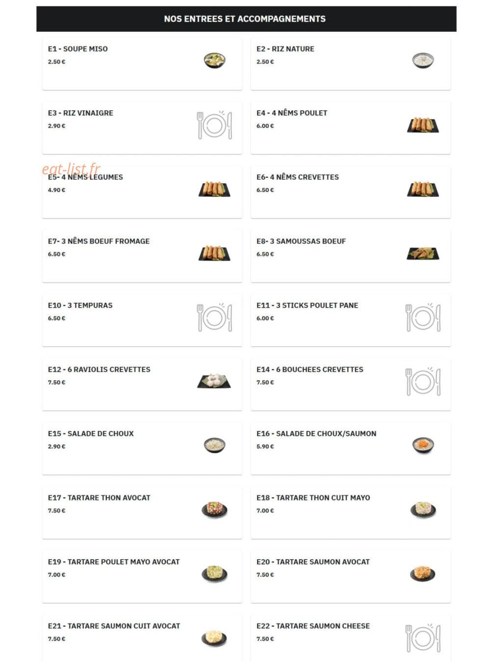Wok & Sushi — carte page 1
