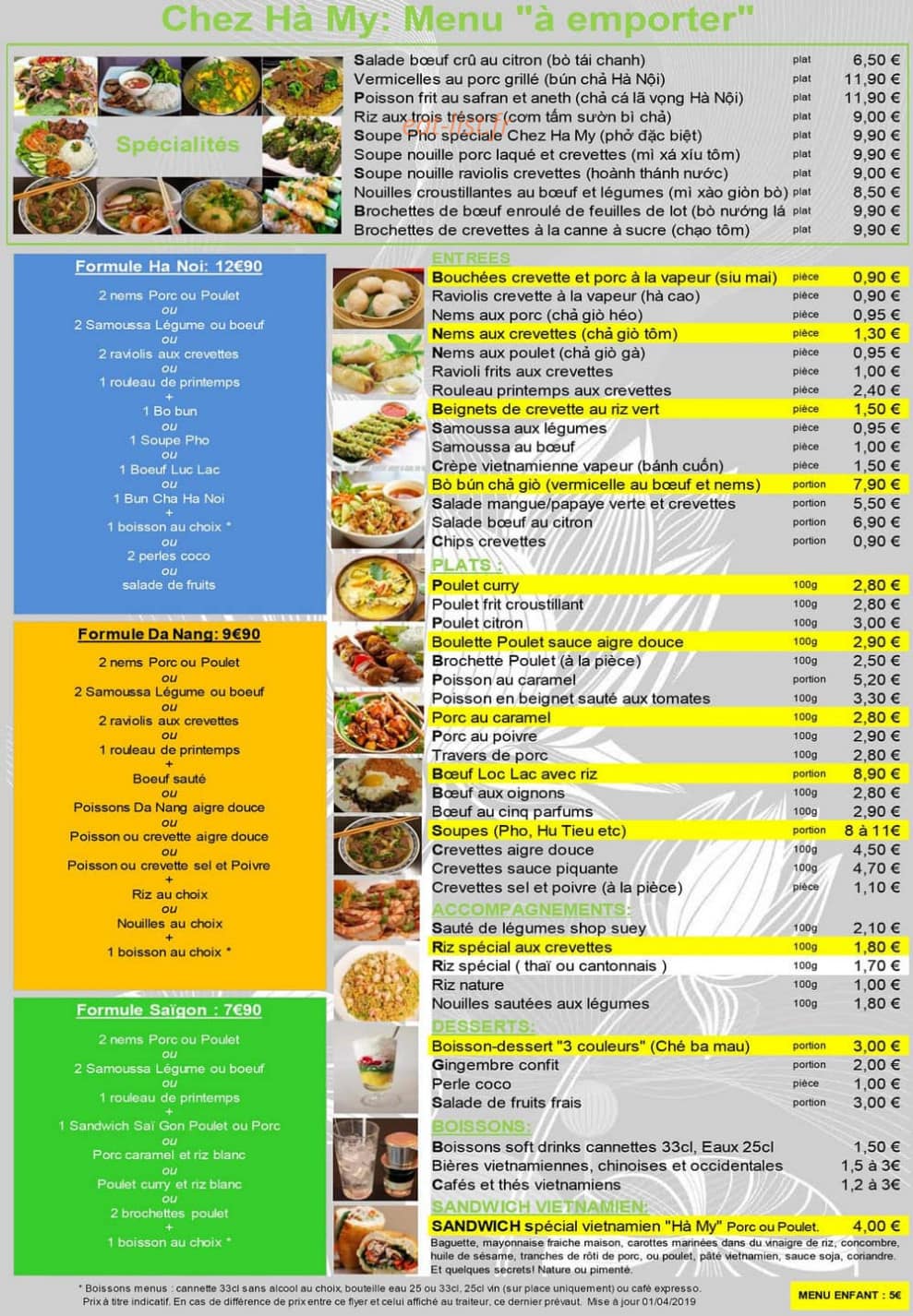 Chez Ha My — carte page 11