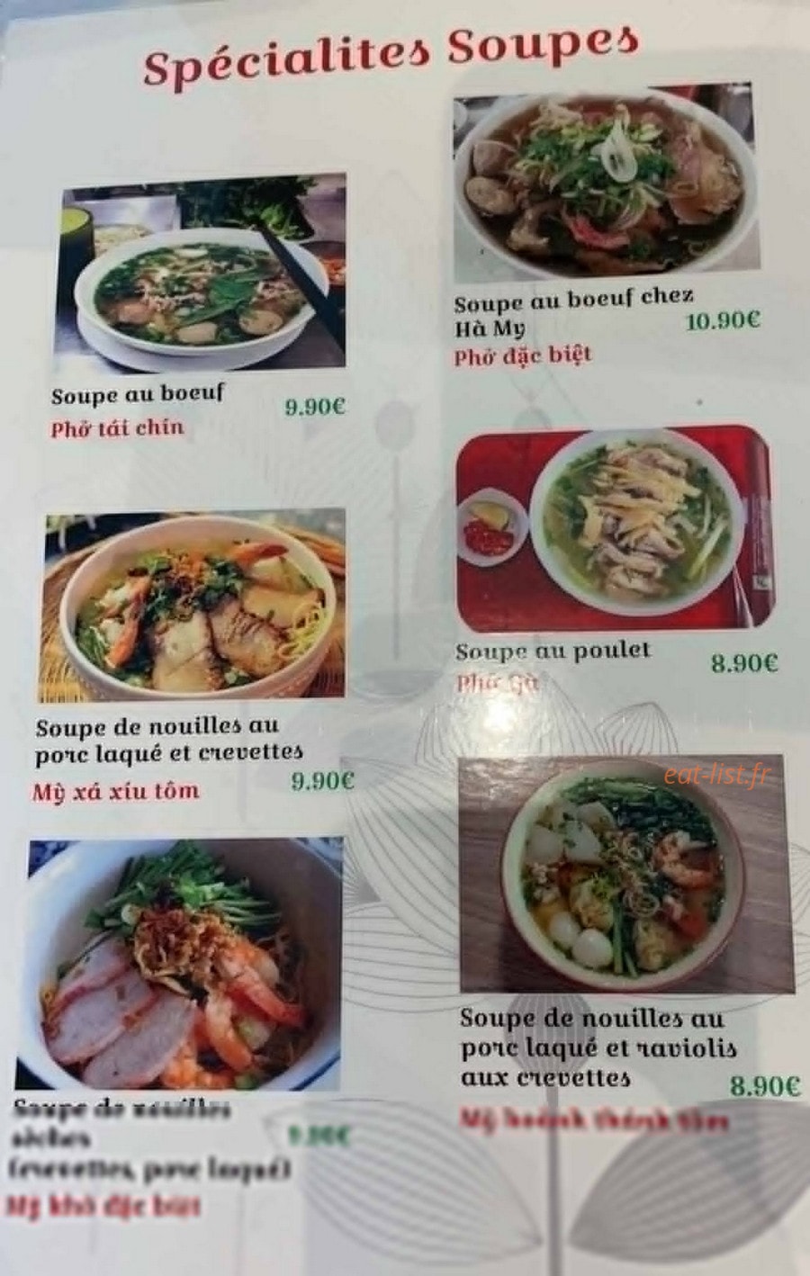 Chez Ha My — carte page 4