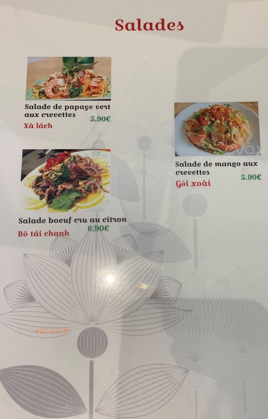 Chez Ha My — carte page 3