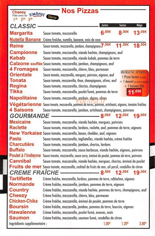 Emirates pizza — carte page 2