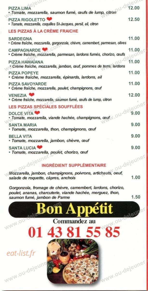 La Villa Di Giovanni — carte page 3