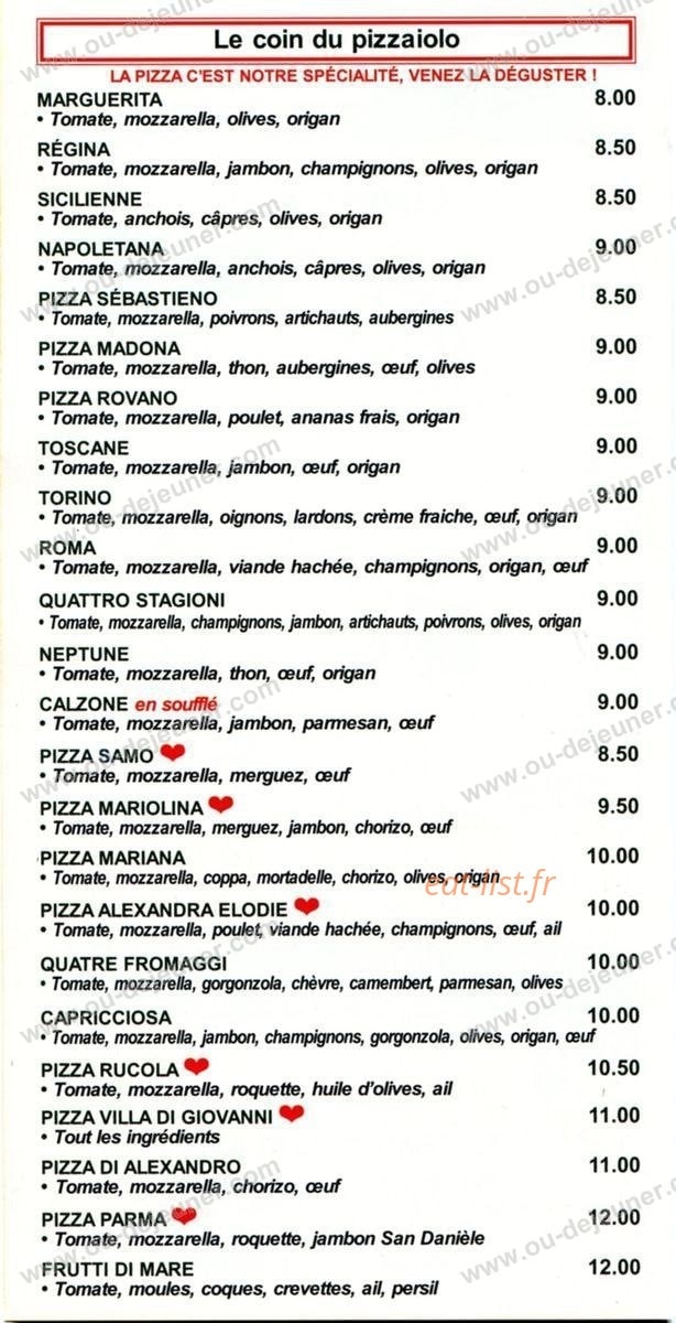 La Villa Di Giovanni — carte page 2