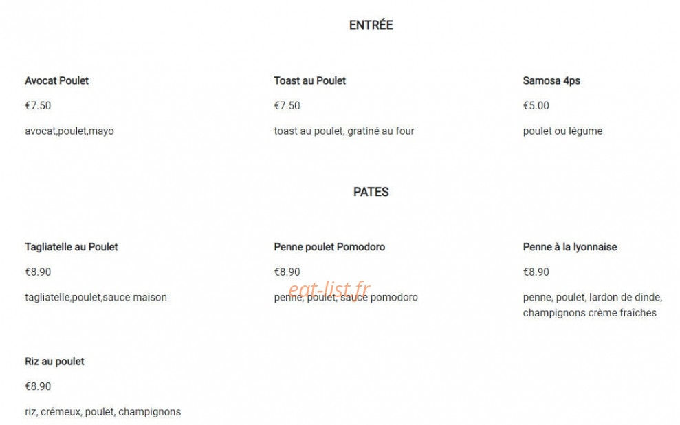Mix cantine — carte page 1