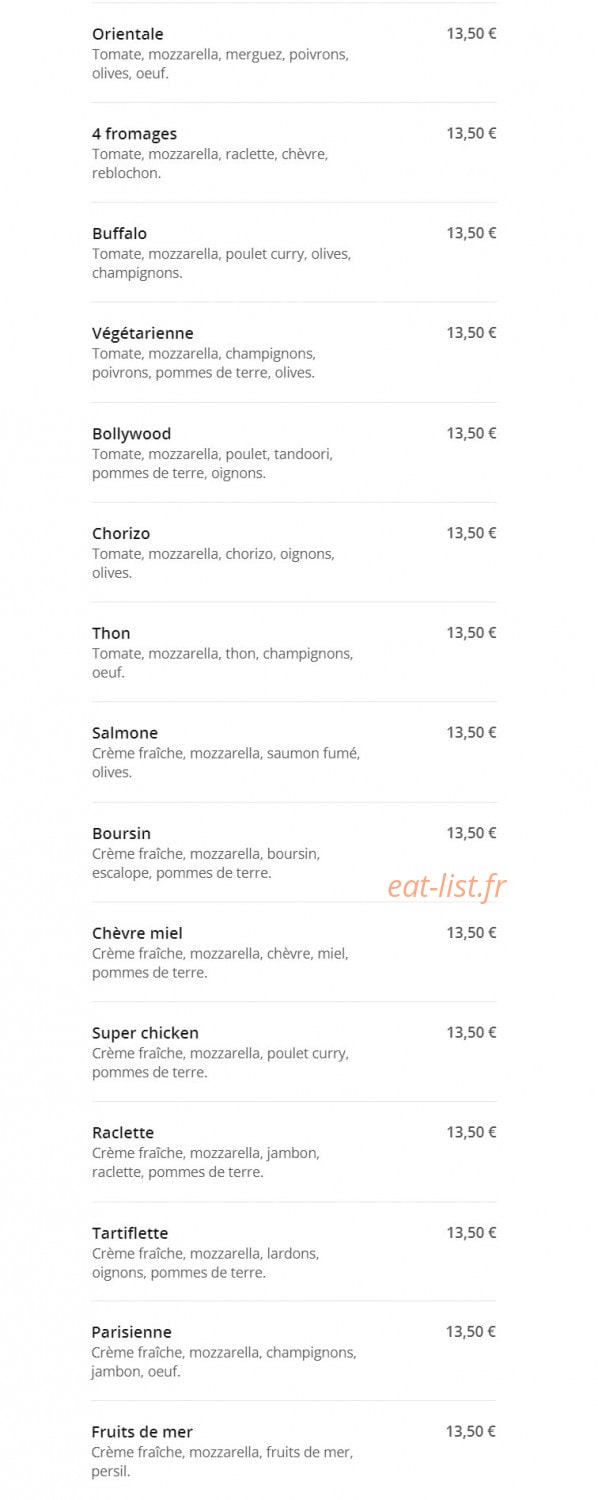 Royal food — carte page 4